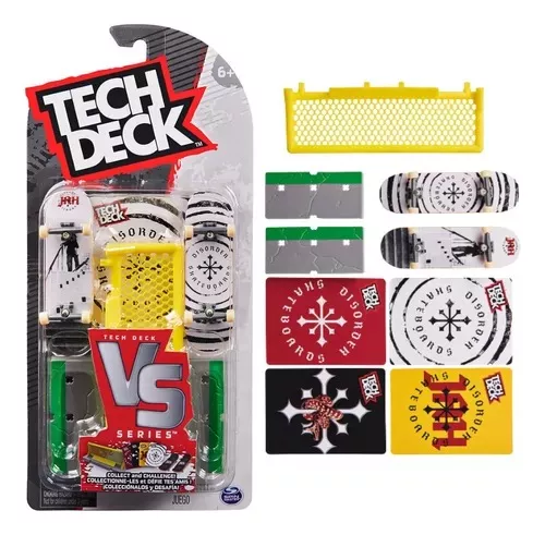 Kit 2 Skate De Dedo Tech Deck Com Obstáculo Cards Brinquedo:Disorder