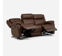 Comprar Sofá Reclinable Ascott 3 Cuerpos Manual Cuero Pu Chocolate