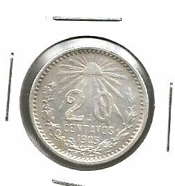 20 Cvs Plata Ley 0.800 Año De 1905