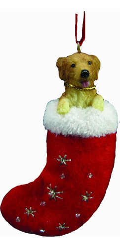 Golden Retriever - Adorno De Navidad Con  Santa's Little Pal