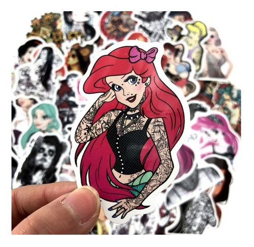 Stickers Princesas 50 Diferentes A Prueba De Agua Y Sol