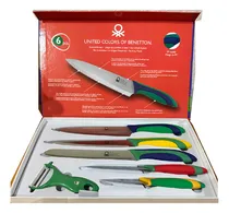 Comprar Set 5 Cuchillos 1 Pelador Edicion Especial Benetton Oriflame Color Verde Lima