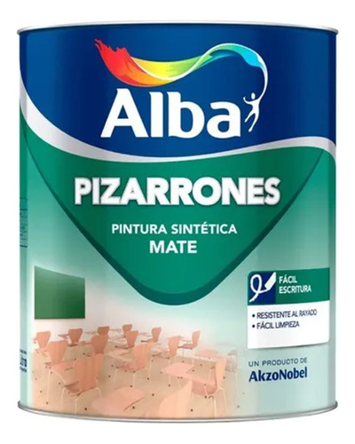 Pintura Para Pizarrones 1/2 Lt Negro Alba - Acabado Mate