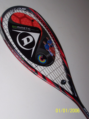 Raqueta De Squash Dunlop Biomimetic Pro Lite,con Funda.origi