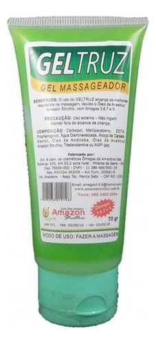 Geltruz Gel Massageador Com Óleo De Avestruz