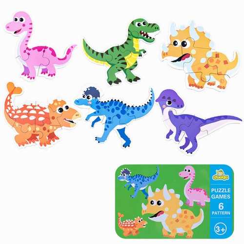 Juguete De Madera Rompecabezas Puzzles Montessori Set 6