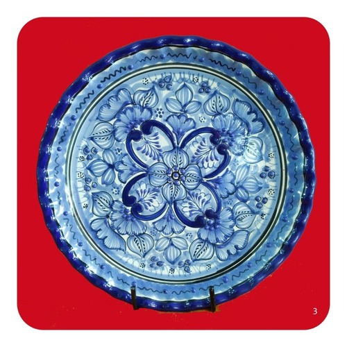 Imagen 9 de 10 de Los Más Vendidos!!! Plato De Talavera Poblana Azul 25 Cm Plt