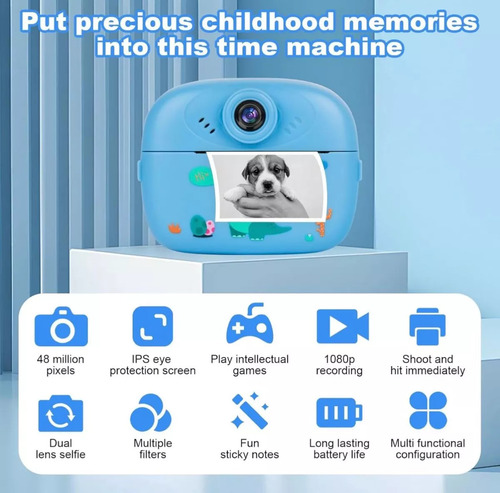 Camara Infantil Con Impresora Digital Instantánea Violeta