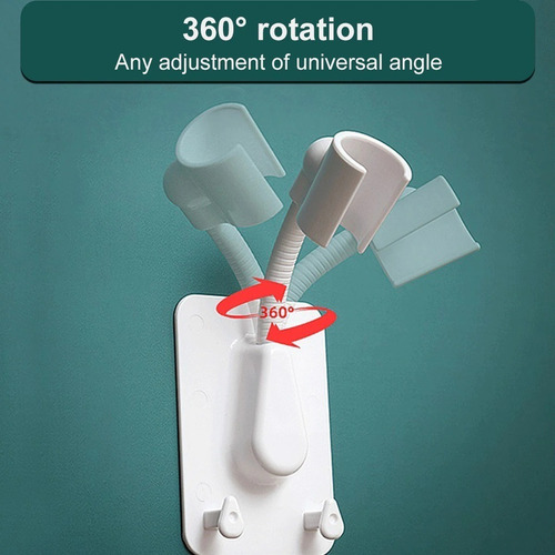 Soporte Ajustable Giratorio 360° Para Cabezal De Ducha Color Blanco