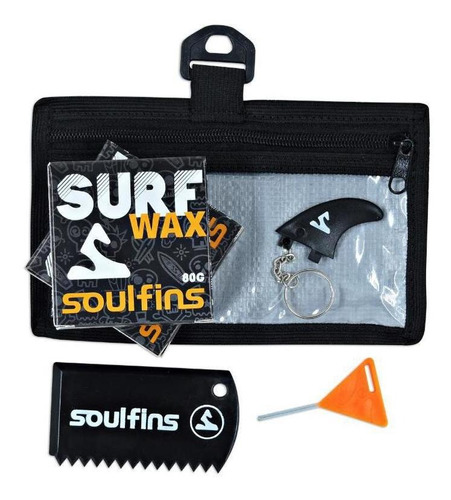 Kit Surf Soul Fins 2 Parafina Wax Raspador Chave De Quilha