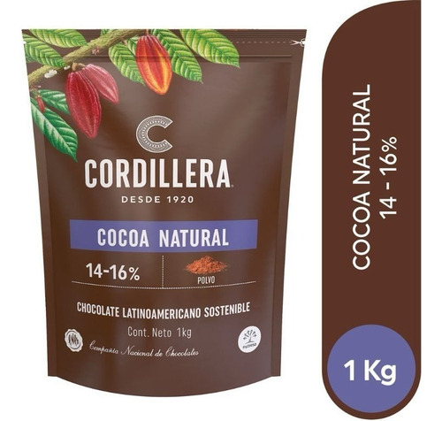 Cocoa Natural 14-16% Cordillera X 1kg - g a $59