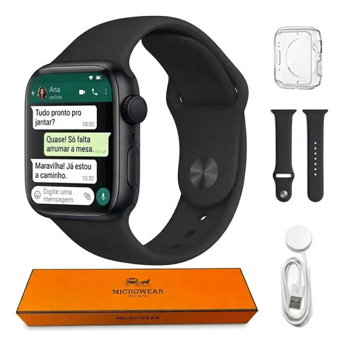Smartwatch Microwear S11 Mini 42mm Gps Chatgpt Whatsapp Nfc Preto