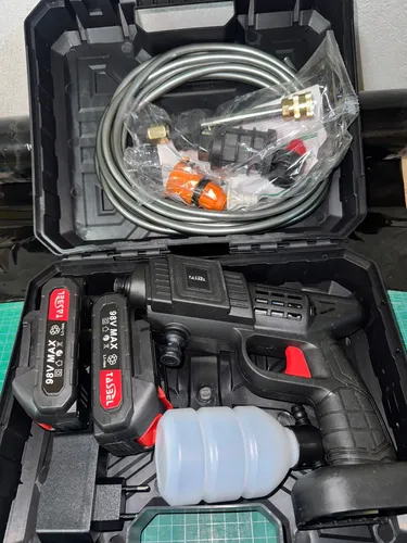 Hidrolavadora Eléctrica Portatil 48v Negra, Pistola Lavado