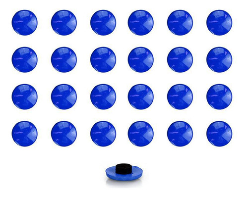 Imãs Enfeite De Geladeira Botão Azul Escuro - 24 Unidades