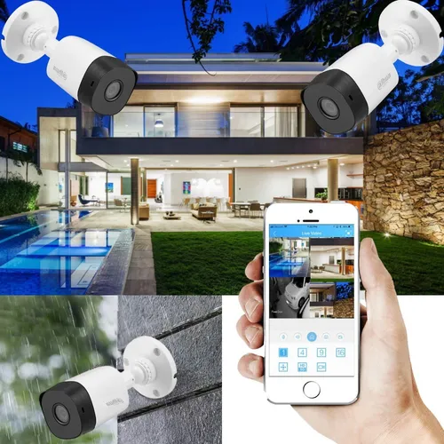 Kit Seguridad Dahua 4 Cámaras Exterior Full Hd Para Tu Casa Color Negro