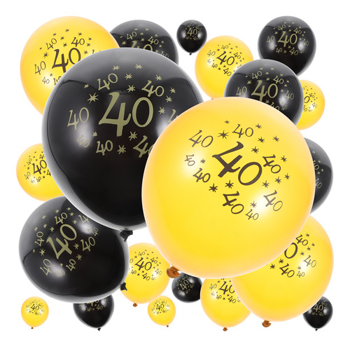 Emulsión De Globos Black Ballons Para Cumpleaños Número 40,