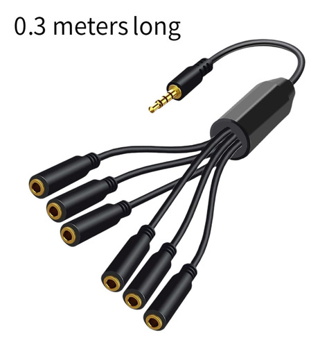 2 Cable Divisor De Extensión Para Auriculares Cable 1 A 6
