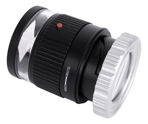 Lupa De Escala Led Negra 30x Lupa Ajustable Metal