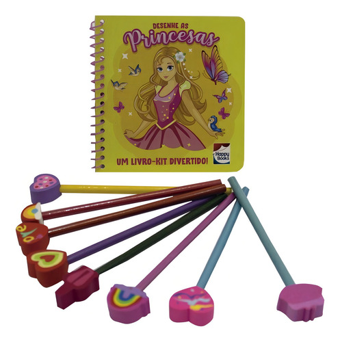 Um Livro-kit Divertido! Desenhe As Princesas, De Veghel Interstat. Editora Happy Books, Capa Mole, Edição 1ª Edição Em Português, 2022