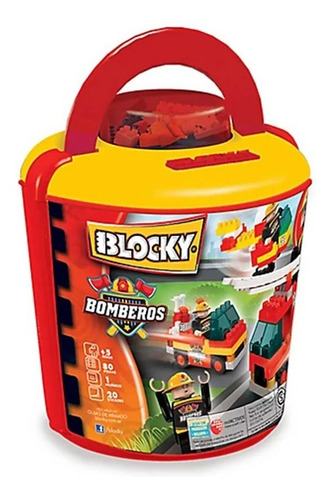 Bloques Blocky Bomberos Balde 100 Pzs Original @ Mca