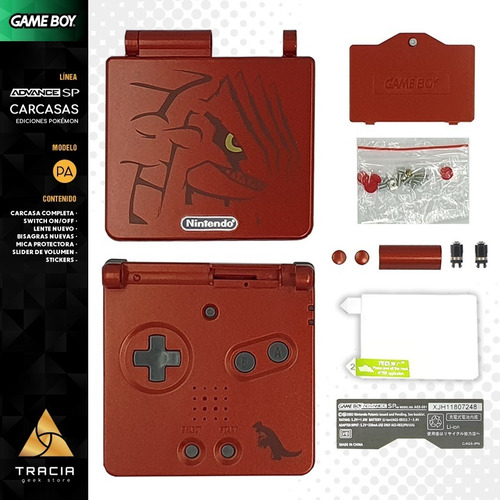 [ Kit Carcasa Gba Sp ] Pokémon Rubí Zafiro Esmeralda Tracia