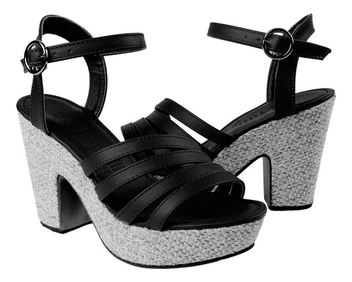 Zapato Alpargata Plataforma Con Tacones Dama De Yute