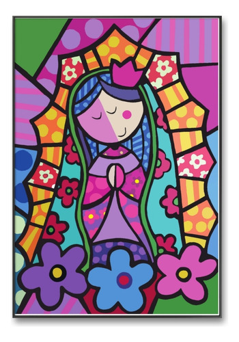 Kit Pinta Por Números Sobre Lienzo Diseño Virgen Guadalupe !