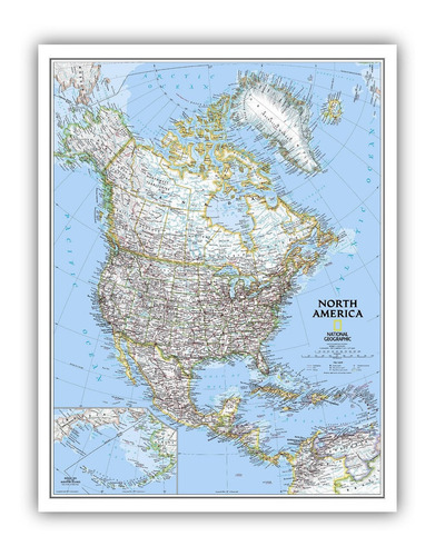 Mapa Político De América Del Norte 80cmx61cm