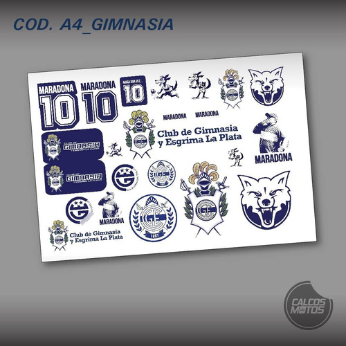 Calcos  Stickers Premium Uv A4 Gimnasia La Plata Lobo Gelp