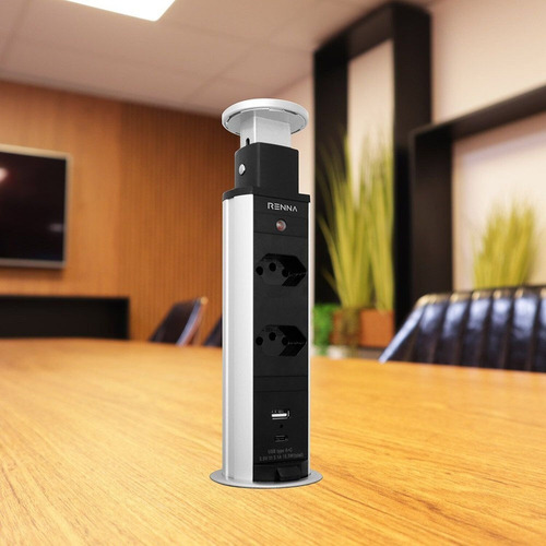 Torre De Tomada Com 2 Tomadas + 2 Usb (tipo A+c) Fe