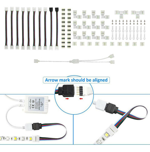 Kit De Cable De Extensión De 4 Pines Para Tira De Luces Led