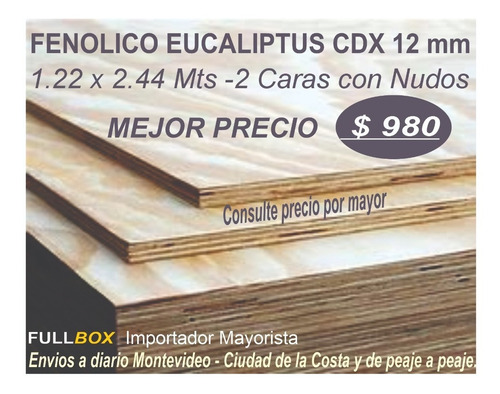 Imagen 4 de 7 de Chapon Fenolico Euca 15mm 122 X 244 Cdx Mejor Precio Fullbox