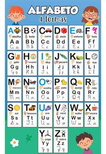 Pedagógico - Alfabeto 4 Tipos Letra Cursiva