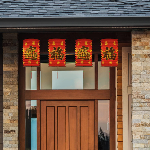 Mygift Linternas Chinas Rojas Tradicionales De 8 Pulgadas, D