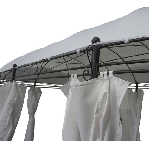 Pérgola Ovalada Con Cortinas Blancas 3 X 6 Mt