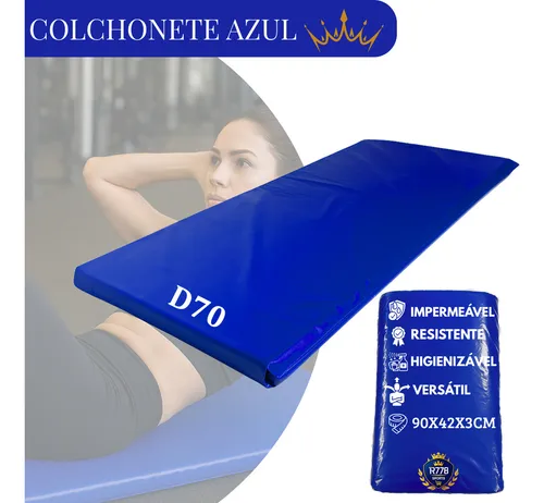 Colchonete profissional azul Espuma Firme 90cm Azul Impermeável A...