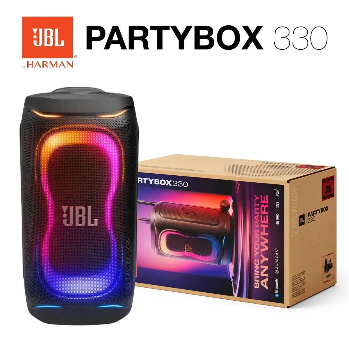 Parlante Bluetooth JBL Party Box 330 280w Luces LED