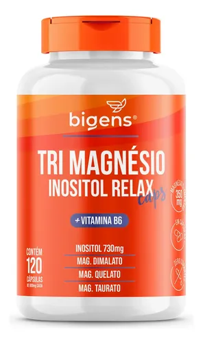 Tri Magnésio Inositol Caps + B6, 120cps, Bigens Sabor Neutro
