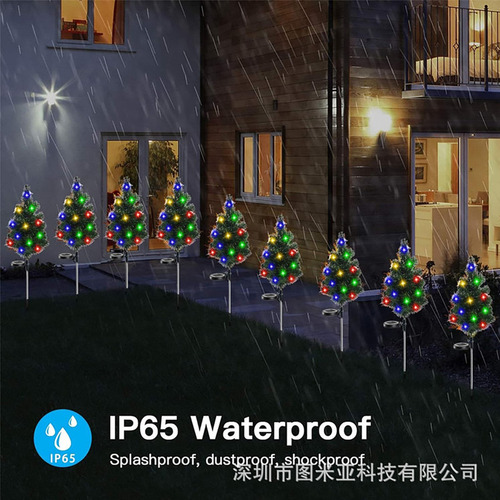4 Pcs Led Solar Árbol De Navidad Luces Decoración De Jardín