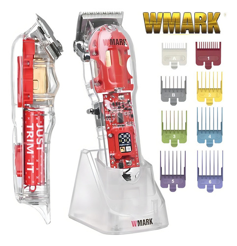 Maquinas Sem Fio Wmark Ng407, Ng-202 E Shaver Ng987 Bivolt Cor Azul-Transparente 110V/220V