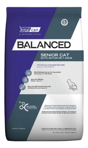 Alimento Vitalcan Balanced Gato Senior 7,5kg