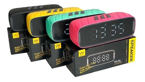 Imagen 5 de 8 de Parlante Con Reloj Despertador Recargable Bluetooth Fm