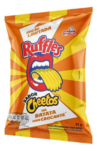 Batata frita ondulada Elma Chips Ruffles cheetos sem glúten 35 g