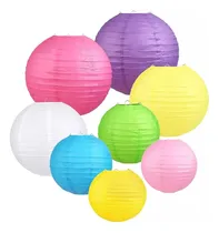 Comprar Lampara Papel Linterna Pantallas Chinas 40cm Colores 10pz