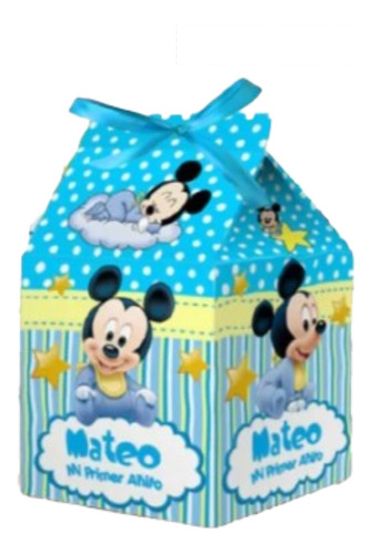 10 Cajitas Golosineras De Mickey Bebe