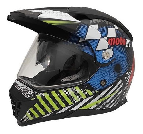 Casco Doble Proposito R7 Md-901 Azul/amarillo