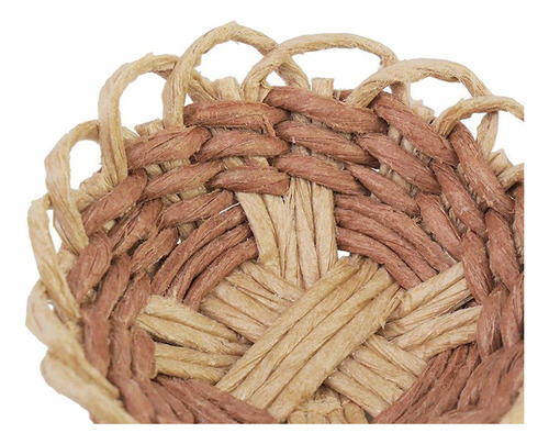 Casa De Muñecas Mini Cesta Tejida Hecha A Mano Juego De