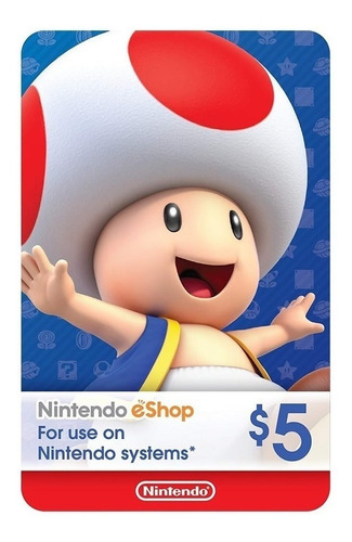 Tarjeta Nintendo Eshop 5 Usd Original Entrega Inmediata