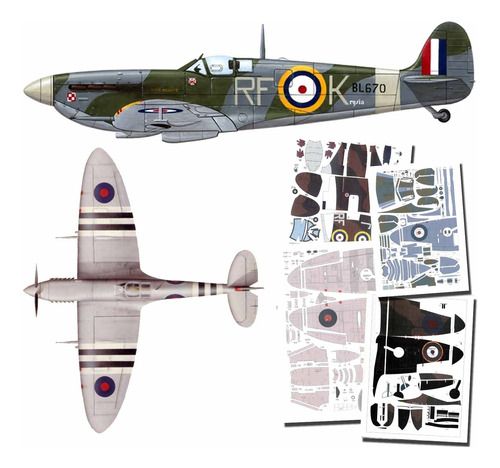 Spitfire Combo 1.33 X 10 Versiones Papercraft