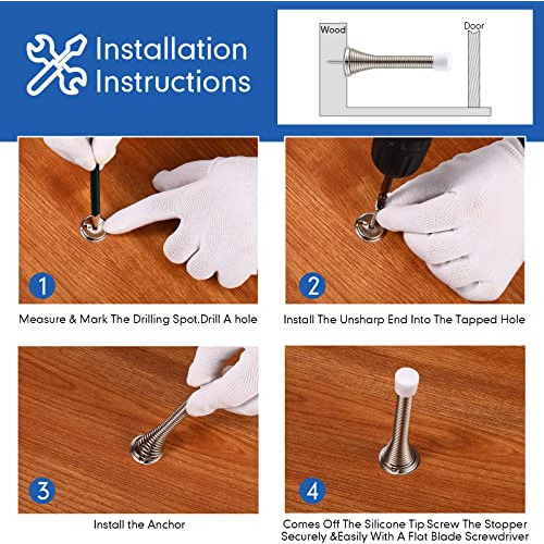 Tapones De Puerta Con Resorte Para Montaje En Pared, 60 Unid